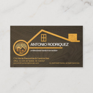 Faux Gold Home Timber Wood textuur Handyman Visitekaartje