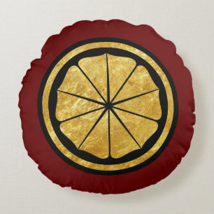 Faux Gold Japan Seishinkai Mon Vector Art Rond Kussen