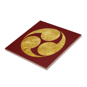  Faux Gold Kobayakawa Japan Mon Oriental Tegeltje