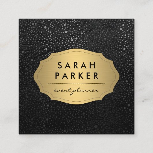 Faux Gold Label met Chic Metallic Dot Pattern (Voorkant)