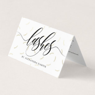 Faux Gold Lashes Kalligrafie Lash Artiest Nazorg Visitekaartjes