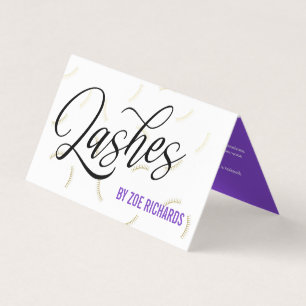Faux Gold Lashes Paarse Lash Artiest Nazorg Visitekaartjes