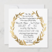 Faux Gold Laurel Wreath Olive Leaf Branch Square Kaart (Voorkant)