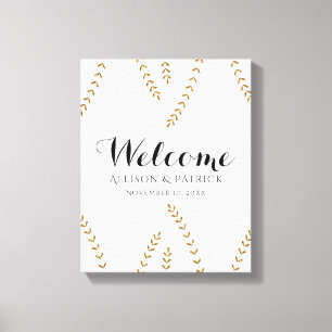 Faux Gold Leaf Bruiloft Welkomstbord Canvas Afdruk
