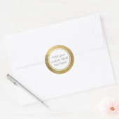 Faux Gold Leaf Custom Craft Favor Bruiloft Ronde Sticker (Envelop)
