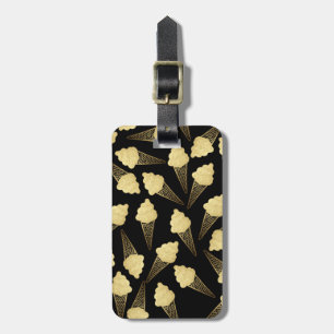Faux Gold Leaf Ice Cream Cons on Black Bagagelabel