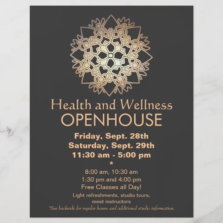Faux Gold Leaf Lotus Health and Wellness Flyer Zazzle.be