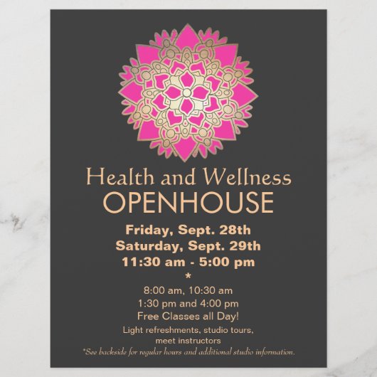 Faux Gold Leaf Pink Lotus Healing Arts Flyer (Voorkant)