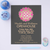 Faux Gold Leaf Pink Lotus Healing Arts Flyer (Enkel)