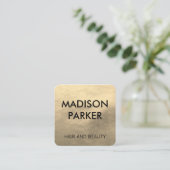 Faux Gold Leather Vierkante Visitekaartje (Staand voorkant)