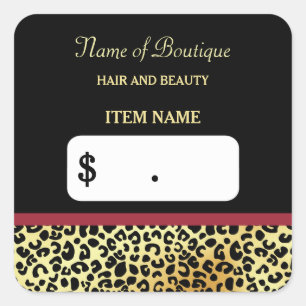 FAUX Gold Leopard Print Hair Boutique Prijs Labels
