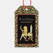 FAUX Gold Leopard Print Vrouw Haar Boutique Cadeaulabel (Voorkant)