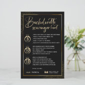 Faux Gold Lijst Bachelorette Scavenger Hunt Spel (Staand voorkant)