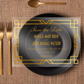 Faux Gold Lijst Classy Elegant Bewaar de datum Acryl Uitnodigingen