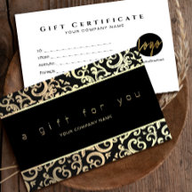 Faux Gold Lijst Sparkles op zwart cadeaubon
