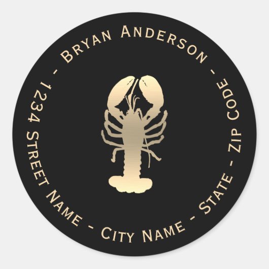 Faux Gold Lobster retour adres label (Voorkant)