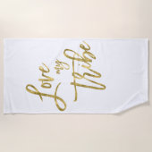 Faux Gold Love My Tribe Beach Serviette (Devant)