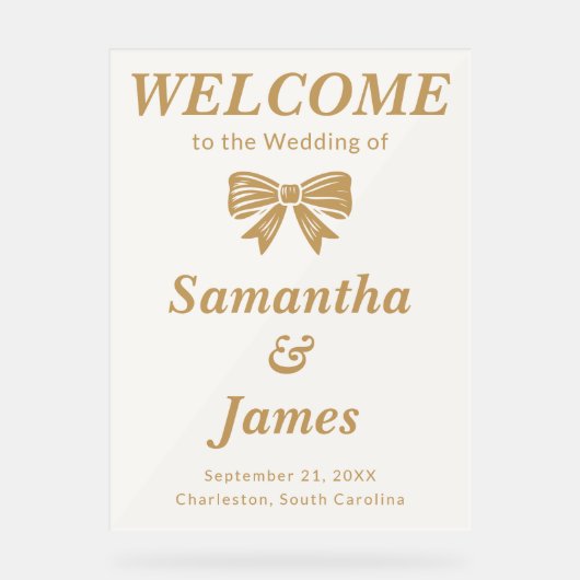 Faux Gold Luxe Welcome for Formal Venues (Recto)