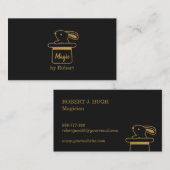 Faux Gold Magic Bunny in Pet Magiciër Visitekaartje (Voorkant / Achterkant)