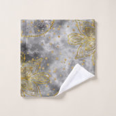 Faux Gold Mandala & Smoky Grey Design (Gant de toilette)