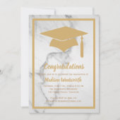 Faux Gold & Marble Graduation Invitation (Devant)