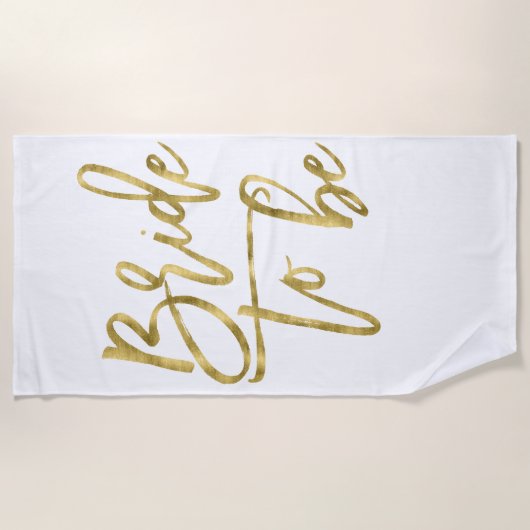 Faux Gold Mariée À Être Serviette De Plage (Devant)