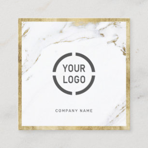 Faux Gold marmer, logo van de douane Vierkante Visitekaartje