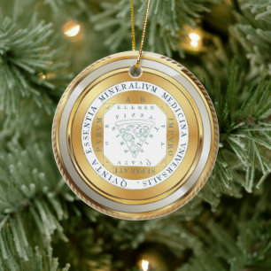 Faux Gold medal alchemy pizzawijn kerst Keramisch Ornament