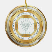 Faux Gold medal alchemy pizzawijn kerst Keramisch Ornament (Voorkant)