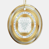 Faux Gold medal alchemy pizzawijn kerst Keramisch Ornament (Links)