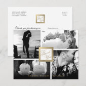 Faux Gold Merci Mariage 4 Photo Carte postale (Devant / Derrière)