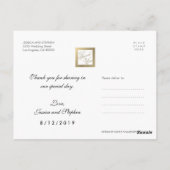 Faux Gold Merci Mariage 4 Photo Carte postale (Dos)