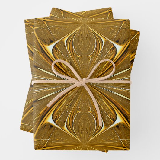 Faux Gold Metal Pattern-ontwerp Inpakpapier Vel (In situ)