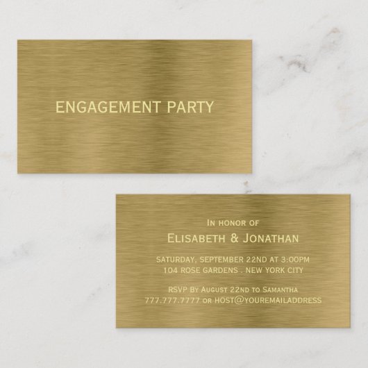Faux Gold Metal Texgement Party Ticket (Voorkant / Achterkant)