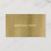 Faux Gold Metal Texture Birthday Party Ticket (Voorkant)
