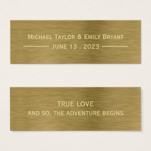 Faux Gold Metal Texture Bladwijzer Mini Visitekaartjes