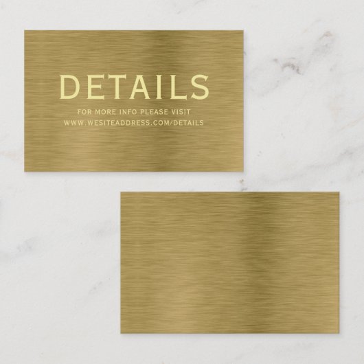 Faux Gold Metal Texture Détails Carte de boîtier (Devant / Derrière)