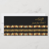 Faux Gold Metallic Chevron Gift Certificate (Voorkant)