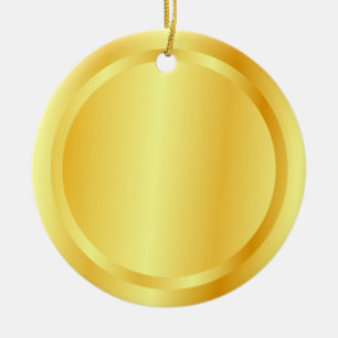 Faux Gold Metallic look Elegant Sjabloon Cirkel Keramisch Ornament