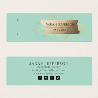 Faux Gold Mint Minimalist Earring Jewelry Card