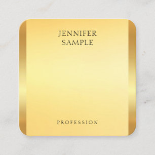 Faux Gold Modern Elegant Glamoureuze Sjabloon Vierkante Visitekaartje