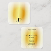 Faux Gold Modern Elegant Gold Monogram Sjabloon Vierkante Visitekaartje (Voorkant / Achterkant)
