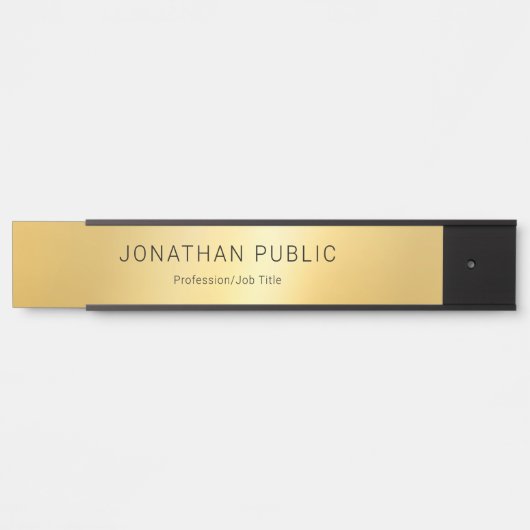 Faux Gold Modern Elegant Minimalist Sjabloon Deurbordje (Voorkant)