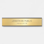 Faux Gold Modern Elegant Minimalist Sjabloon Deurbordje (Voorkant)