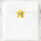 Faux Gold Modern Elegant Monogram Sjabloon Ster Sticker (Tas)