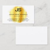 Faux Gold Modern Elegant Monogram Sjabloon Visitekaartje (Voorkant / Achterkant)