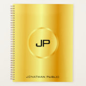 Faux Gold Modern Elegant Monogram Trendy Sjabloon Planner (Voorkant)
