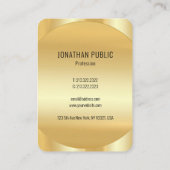 Faux Gold Modern Elegant Sjabloon Custom Luxury Visitekaartje (Achterkant)