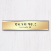 Faux Gold Modern Elegant Sjabloon Deurbordje (Voorkant)
