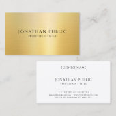 Faux Gold Modern Elegant Sjabloon Semi Gloss Visitekaartje (Voorkant / Achterkant)